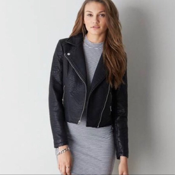 American Eagle Outfitters Jackets & Blazers - American Eagle Small Vegan Leather Motor Jacket